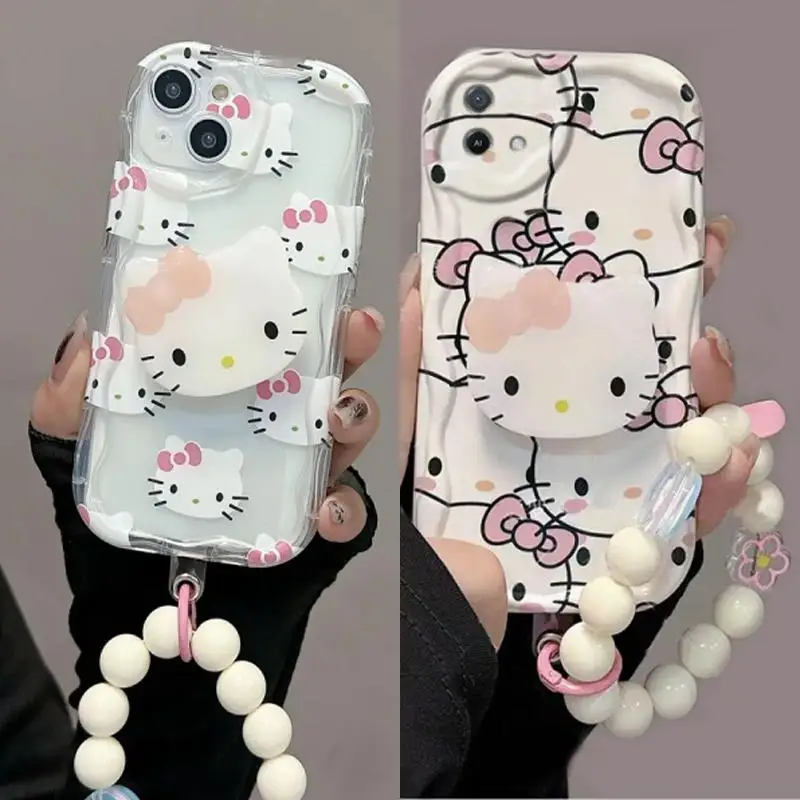 Sanrio Hello Kitty Kawaii Head Stand Case For Infinix Note 30 40 Pro Zero 30 Hot 40i 30 Play Smart 8 7 Cover Funda Soft Silico