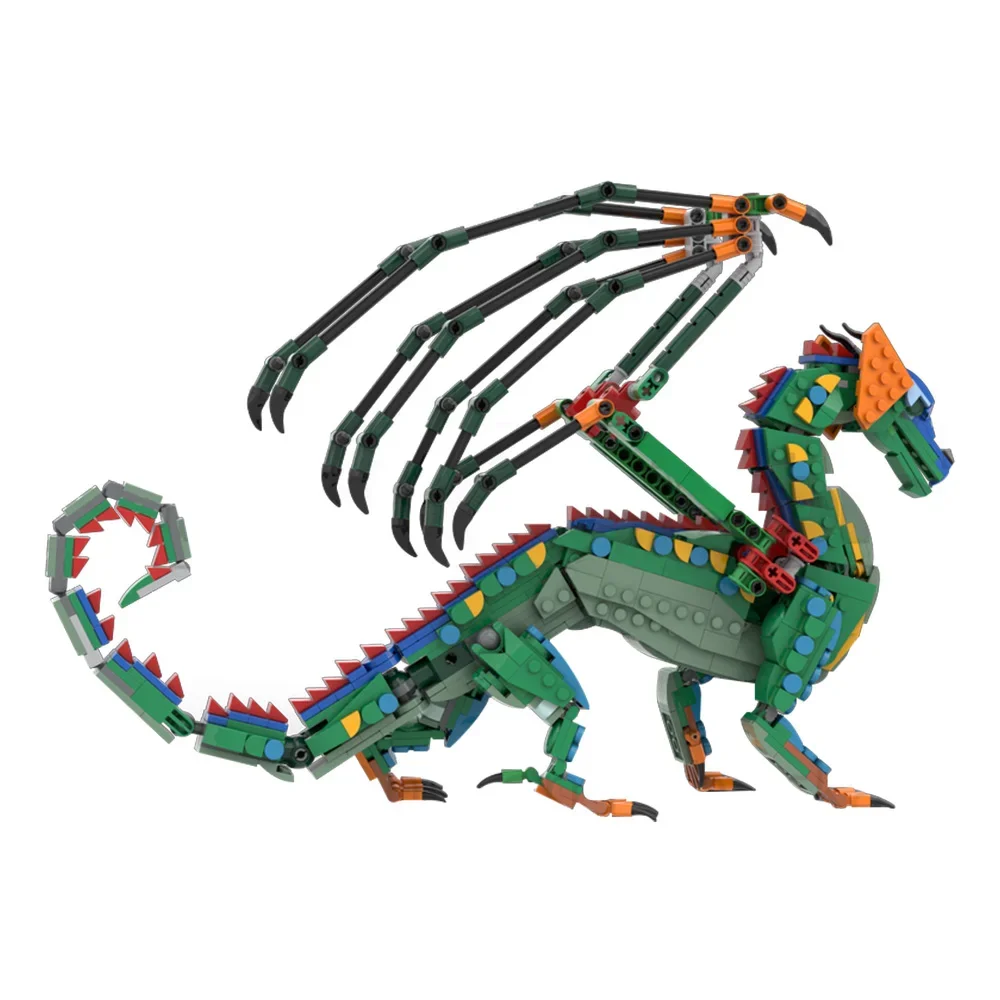 Gobricks MOC Drago Volante Ali di Fuoco Building Blocks Modello RainWing Dinosauro Leggenda Collezione di Mattoni Giocattoli per bambini Regali