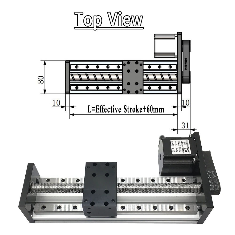 Synchronous Pulley Linear Guide Rail Slide Stage Double Linear Rail 100-1000mm Stroke Side Sliding Table Nama23 Motor Drive Kit