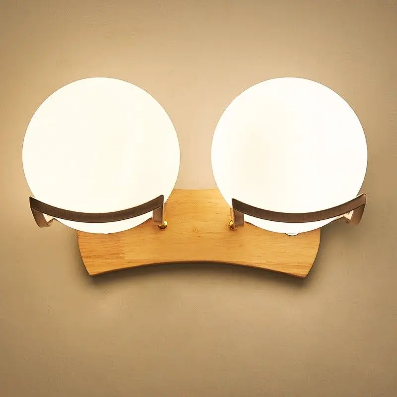 Minimalist Wall Light Modern European Style Bedroom Corridor Wooden Wall Lamp