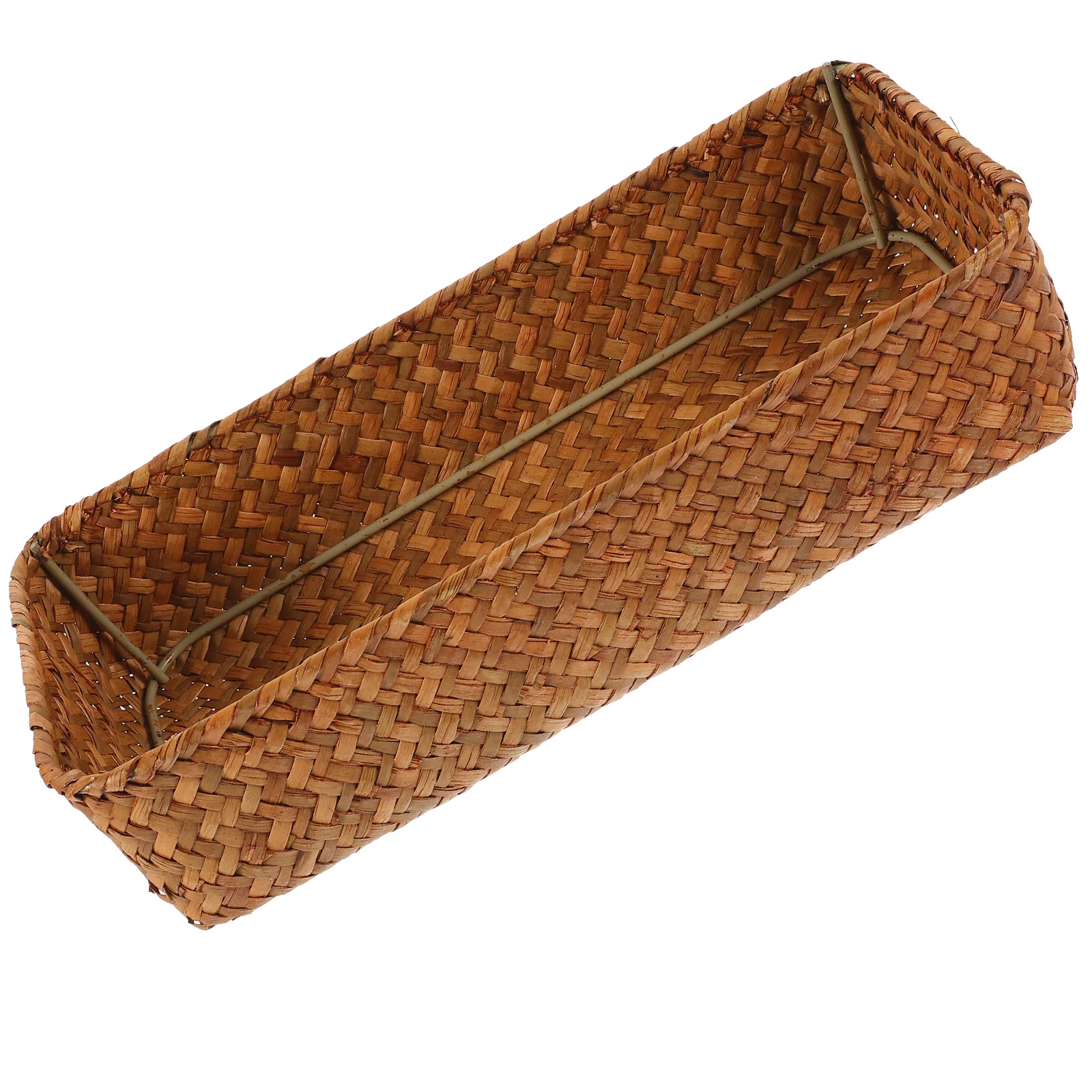 

Woven Cutlery Organizer Basket Straw Kitchen Storage Tabletop Basket Stylish Sundries Holder Silverware Tray