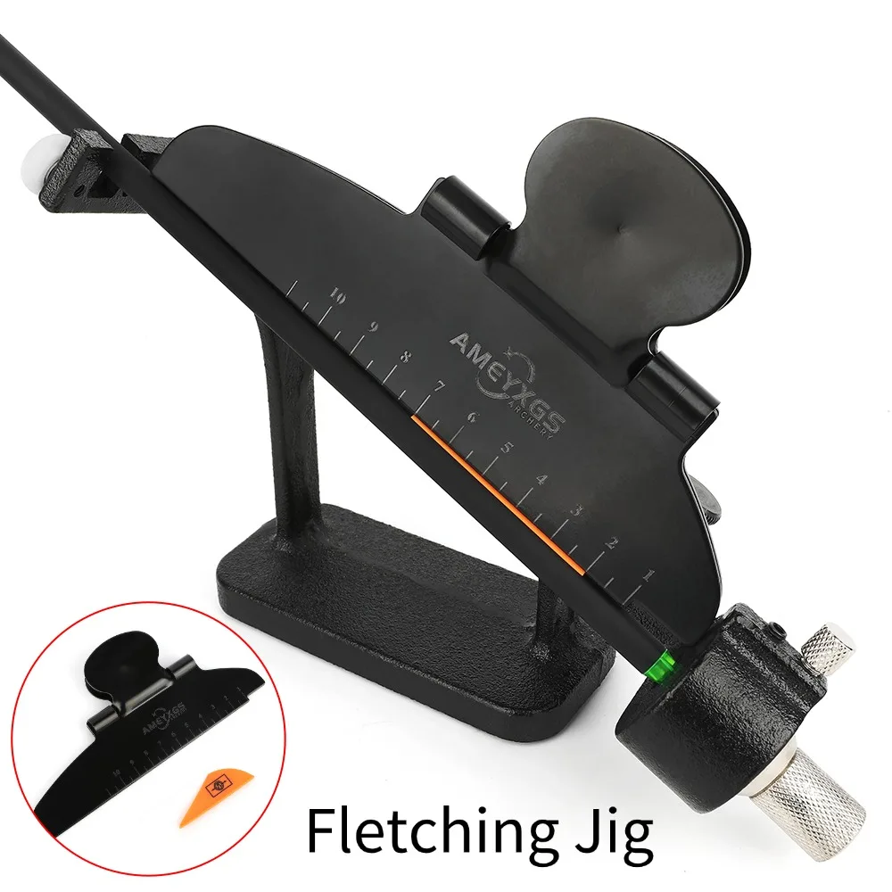 

Fletching Jig Stick Archery Vanes Adhesive Straight Fletches Adjustable Metal Arrow Feather Adhere Recurve Compound Bow Shooting