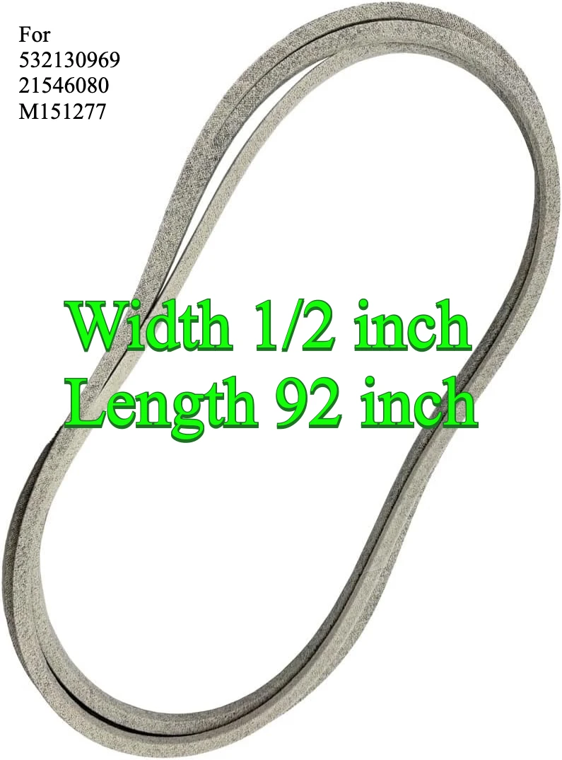 

1/2x92"Deck Drive Kevlar Belt for 130969 532130969 Poulan Husqvarna Craftsman YTH2042 2042LS 2246LS GTH2654 LT140 YT160 YTH1542