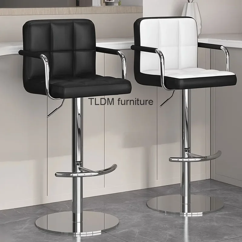 

High Quality Telescopic Bar Stool Modern Nordic Recreational Black Party Chairs Adjustable Minimalist Taburetes De Bar Furniture