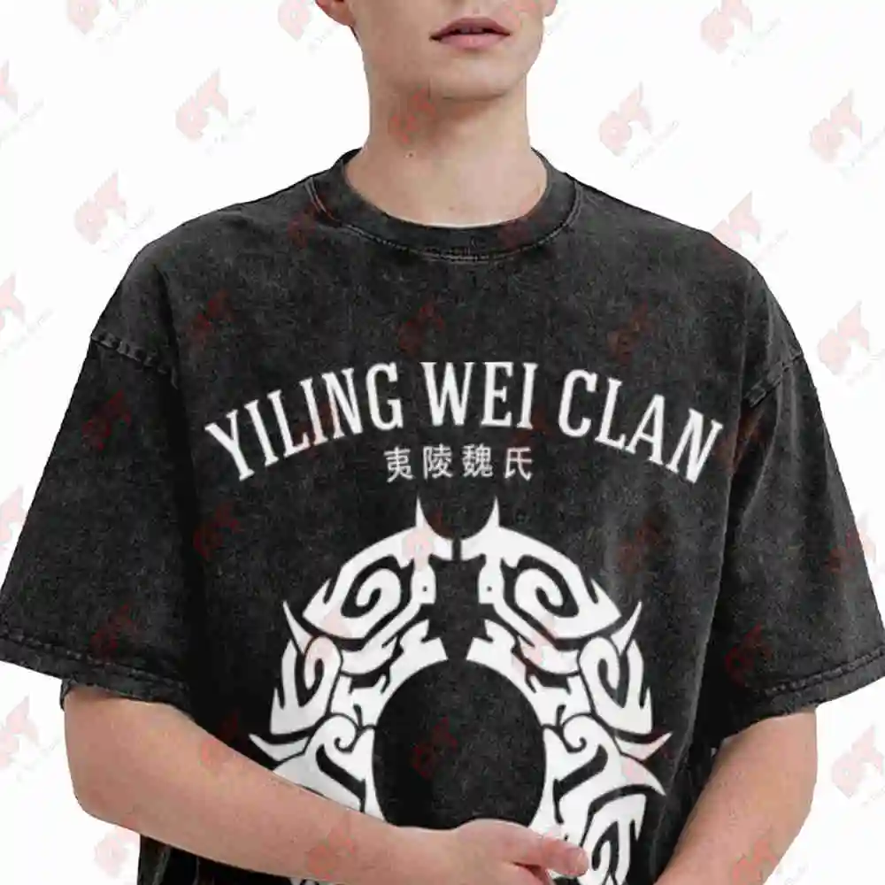 The Untamed Yiling Wei Sect Cultivator Vintage Washed Tee Pure Cotton T-Shirt