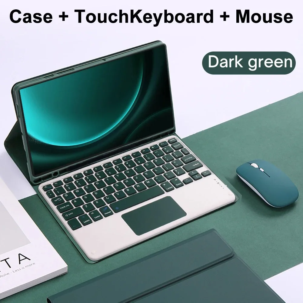 

Tablet Keyboard Leather Case for Samsung Tab S10 S9 FE 10.9 Inch A8 A7 A6 Lite S8 S9 Ultra Detachable Bluetooth Keyboard Protect