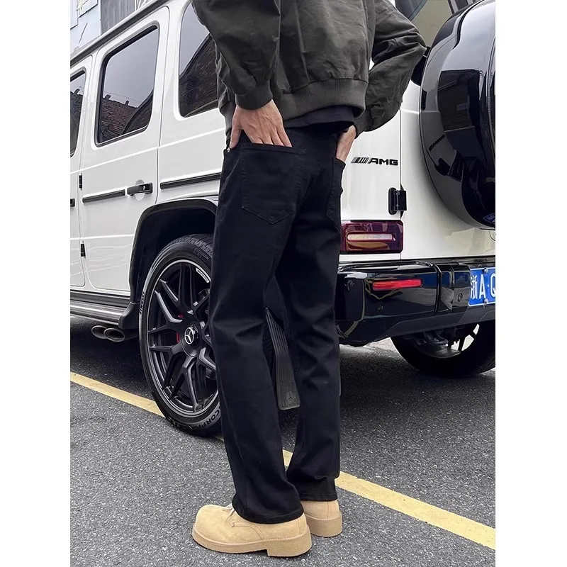 

Мужские джинсы American Vibe черного цвета с флисовой подкладкой, прямого кроя, зауженные, с эффектом стройности, длинные брюки, осенне-зимние, премиум-класса