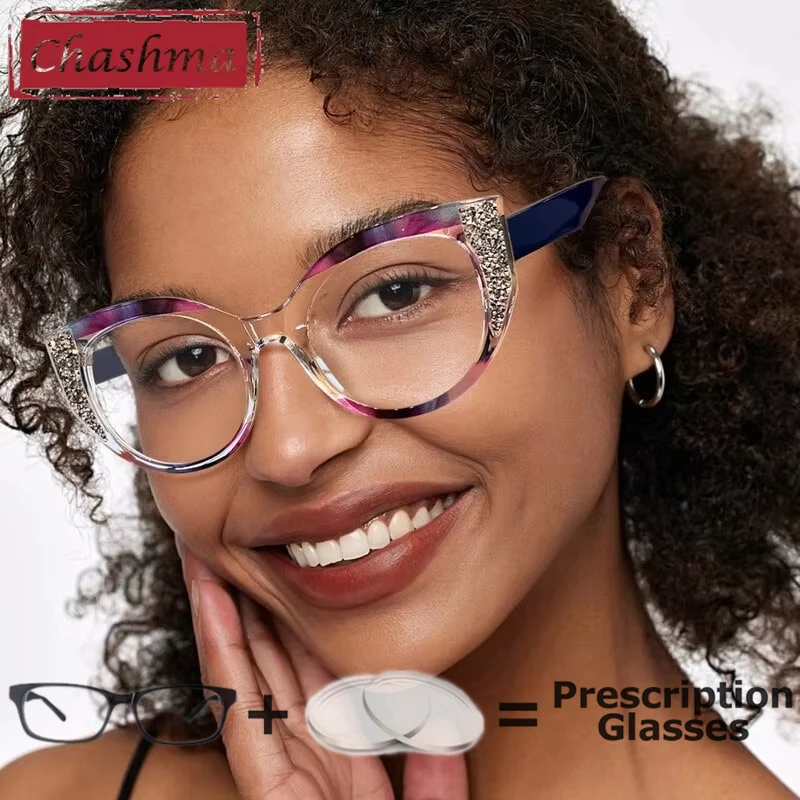 

Women TR90 Glasses Prescription Lenses Myopia Minus Fashion Spring Hinge Optical Recipe Reading Glasses Cat Eye Eyeglasses