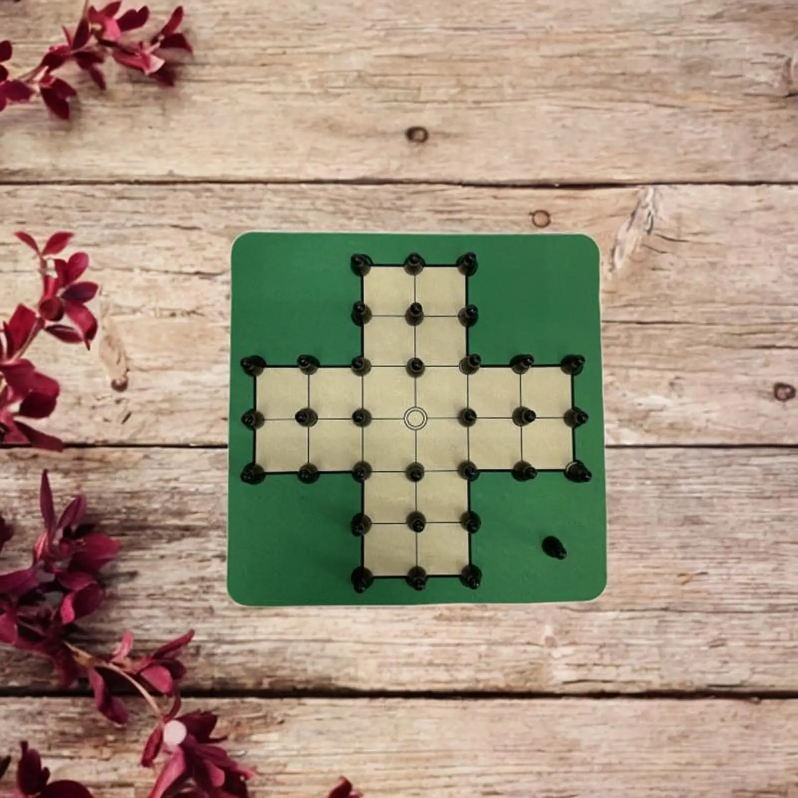 Classic Solitaire Board Puzzle Game Luxury Rubber Board for Clever Solo Play at Home or Travel