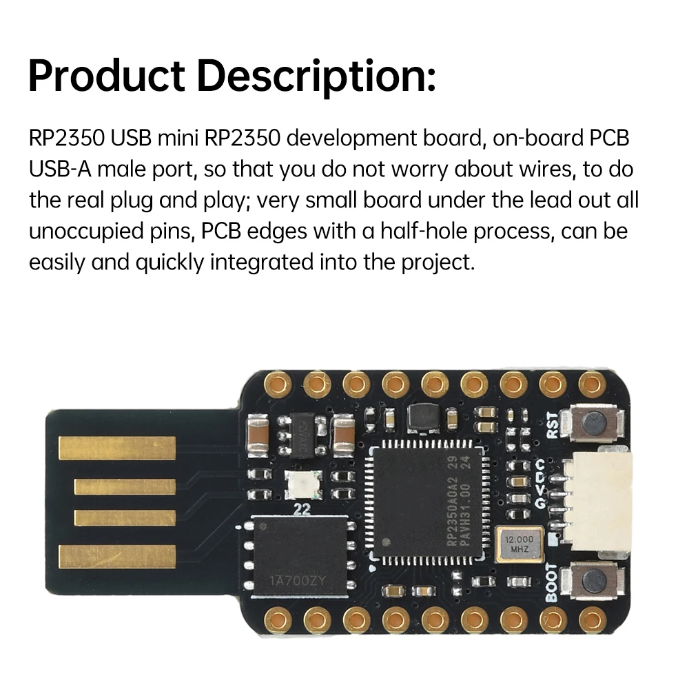 4M/16M USB RP2350 Mini Scheda di Sviluppo Microcontrollore Dual Core Processore Doppia Architettura RP2350A Per Raspberry pi