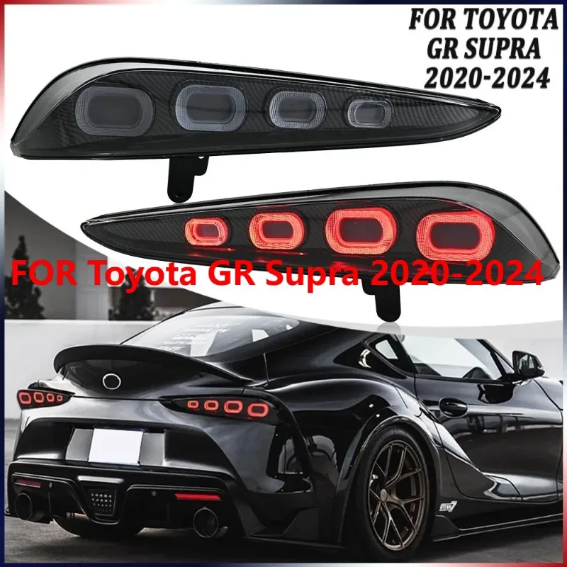 

Для Toyota GR Supra 2020-2024, 1 пара светодиодных задних фонарей из углеродного волокна, задние стоп-сигналы Plug and Play с указателем поворота