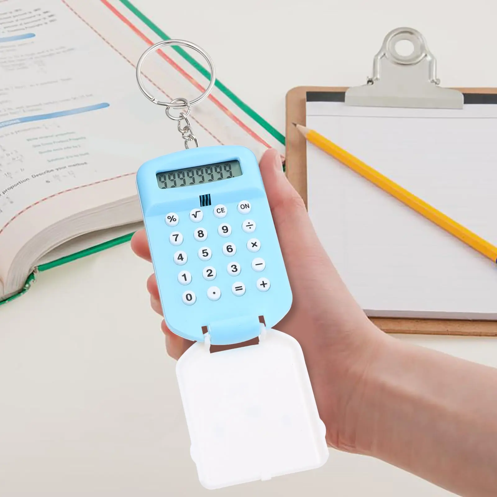 

2pcs Portable Calculator Mini Plastic Counter For Students Pocket Size Electronic Exam Office Tool Cartoon Design Lightweight