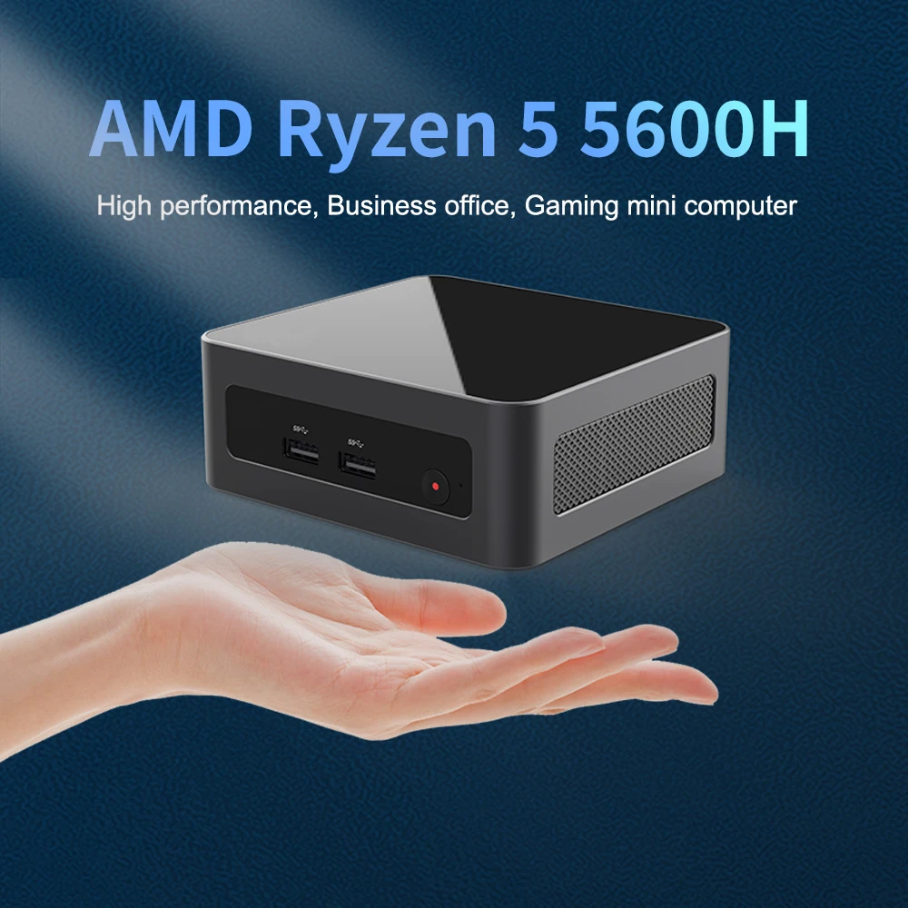 

Eglobal New Mini PC AMD Ryzen 5 5600H CPU Windows 10/11 Linux 3.3GHz Up to 4.2GHz HDMI Gaming Pc NUC Desktop Computer 2DDR4