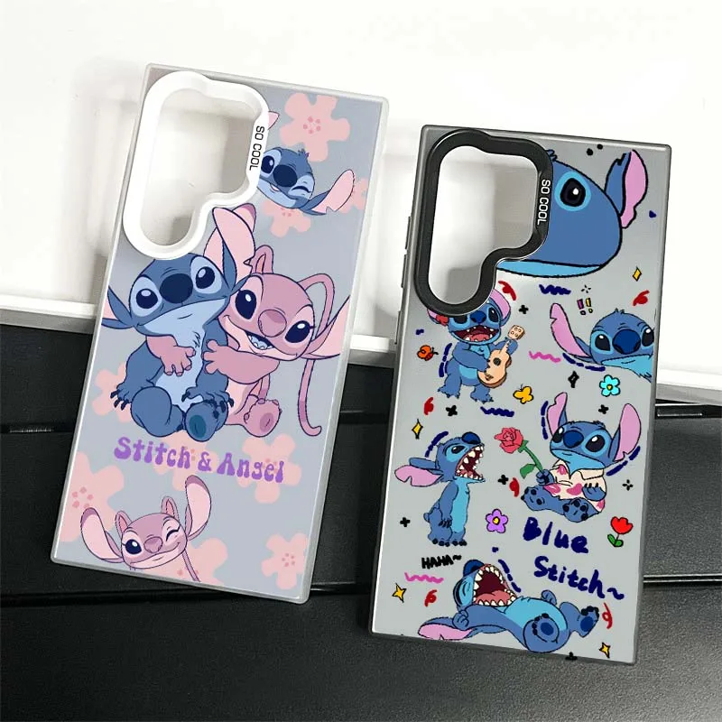 

Stitch Angel Disney Cartoon For Samsung Galaxy S25 S24 S23 S22 S21 S20 Ultra Plus FE 5G Colorful Silver Phone Case TPU Cover