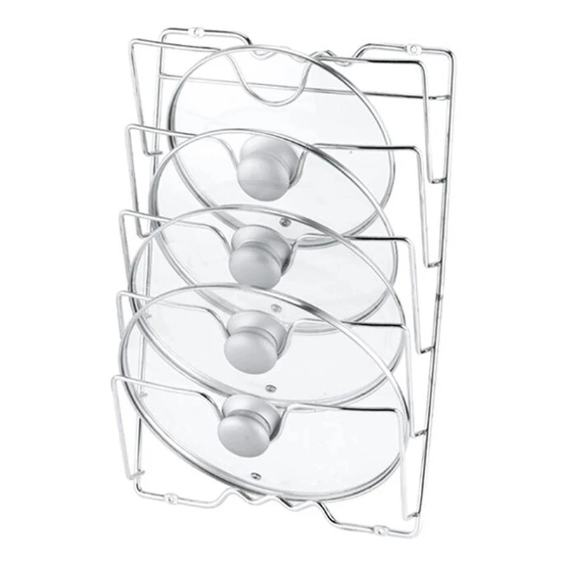 

Kitchen Accessories Stainless Steel Pot Lid Shelf Kitchen Organizer Pan Cover Lid Rack Stand Holder Dish Rack