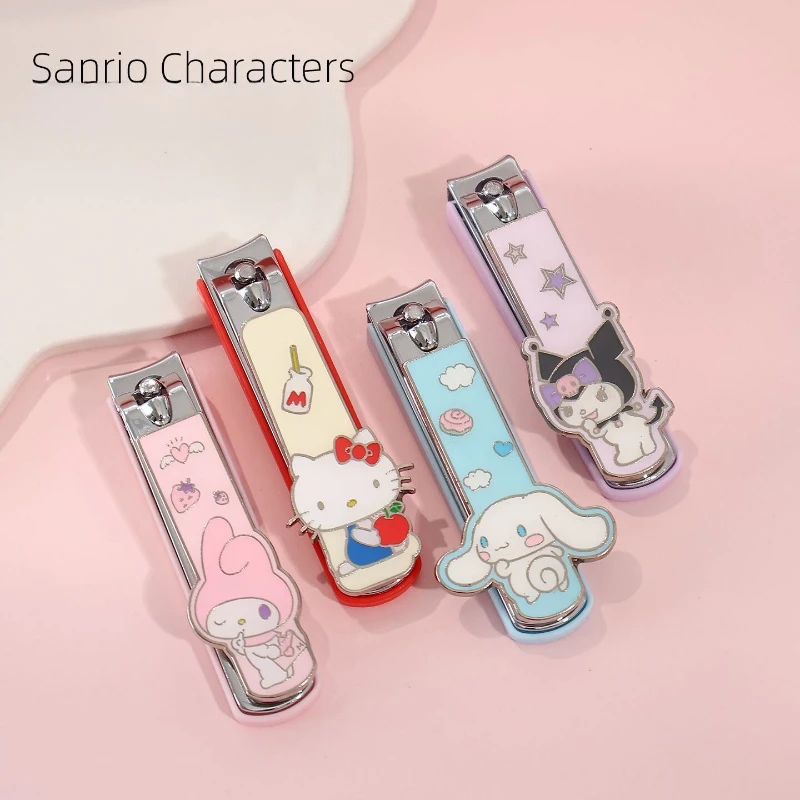 Sanrio Hello Kitty Cinnamoroll Anti Splash Nail Clipper Cute Cartoon Anime Girl Heart Manicure Accessories
