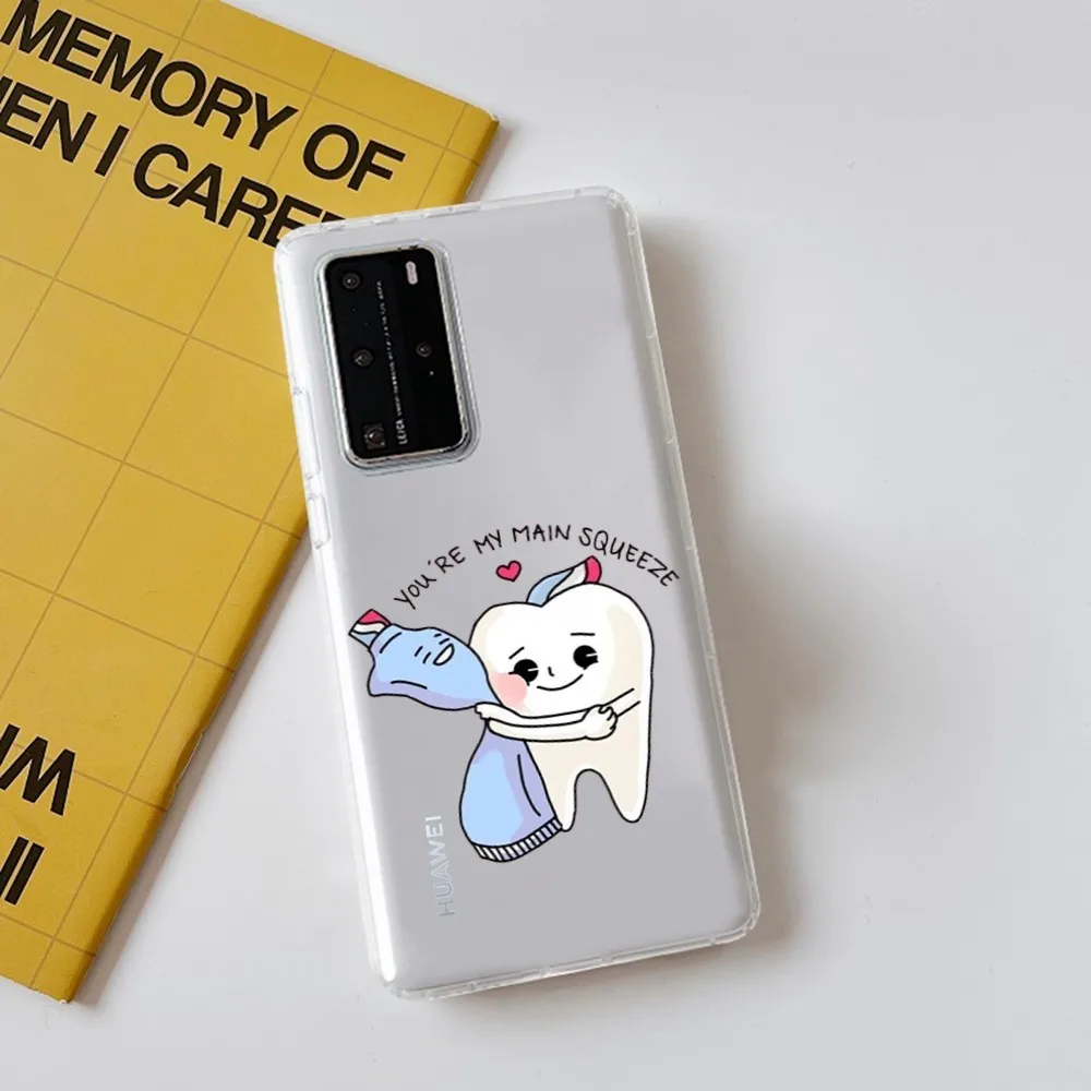 Teeth cute cartoon Phone Case for Samsung S10 20 22 23 A10 40 for Xiaomi10 Note10 for Huawei P50 20 Honor60 70