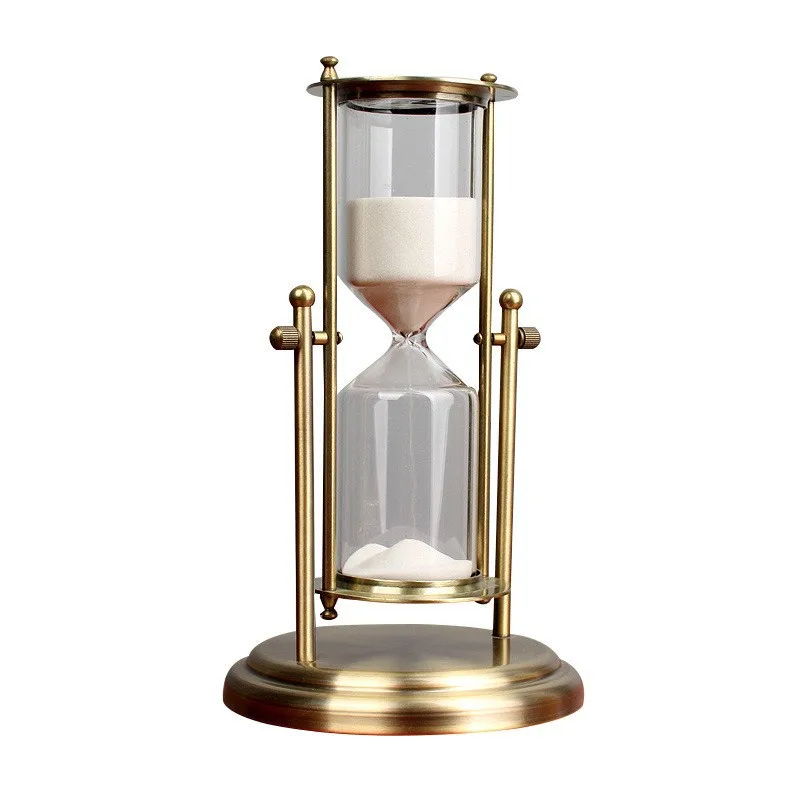 Roterende Kroon Zandloper Timer Decoratie Met Geavanceerde Creatieve Glas Stromende Zand Tijd Woonkamer Metalen Zandloper Klein Geschenk