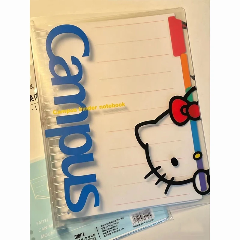 Hello Kittys Sanrio Transparently Cover Notebooks Kawaii Cute Anime Cartoon Student Handbook Stationery Notepad Girls Gifts