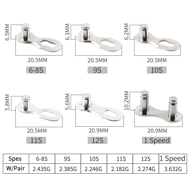 MUQZI 5/10pcs Chain Quick Link 1/6/7/8/9/10/11/12 Speed MTB Road Bicycle Chain Connector Lock Bike Missing Link Chain Joints