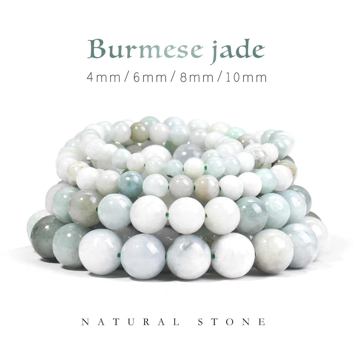 

SHIJIWLS AAA Burmese Jade Natural Gemstone round beads for jewelry DIY necklaces and bracelet accessories Jade Birmania