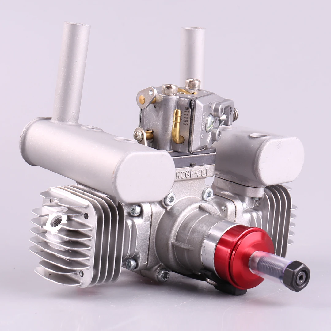 NEW VVRC RCGF 21CCT V2 21cc Dual Cylinder Petrol Engine with Exhaust Pipe for For RC Airplane Fixed Wing Model