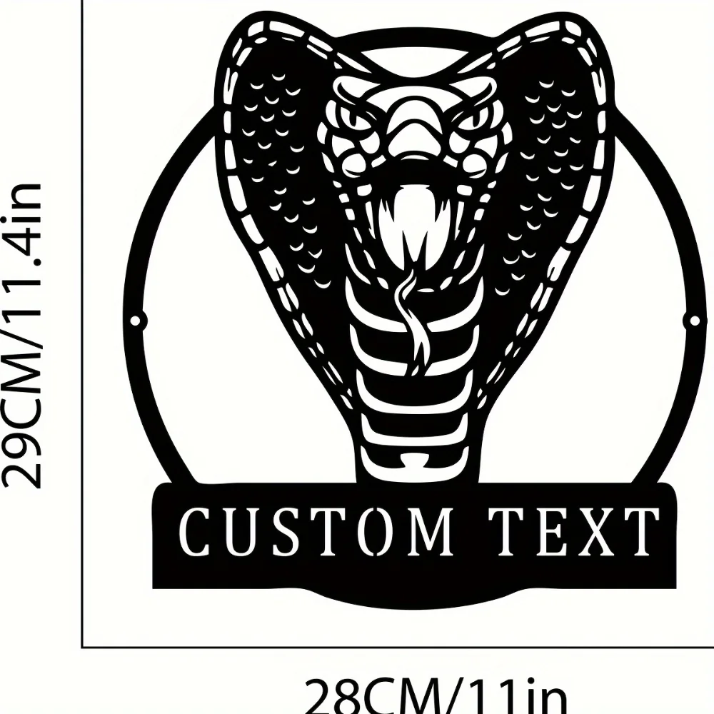 Unique Custom Cobra Snake Metal Sign for Eye - Catching Metal Snake Wall Decor and an Ideal Birthday Gift for Snake Enthusiasts