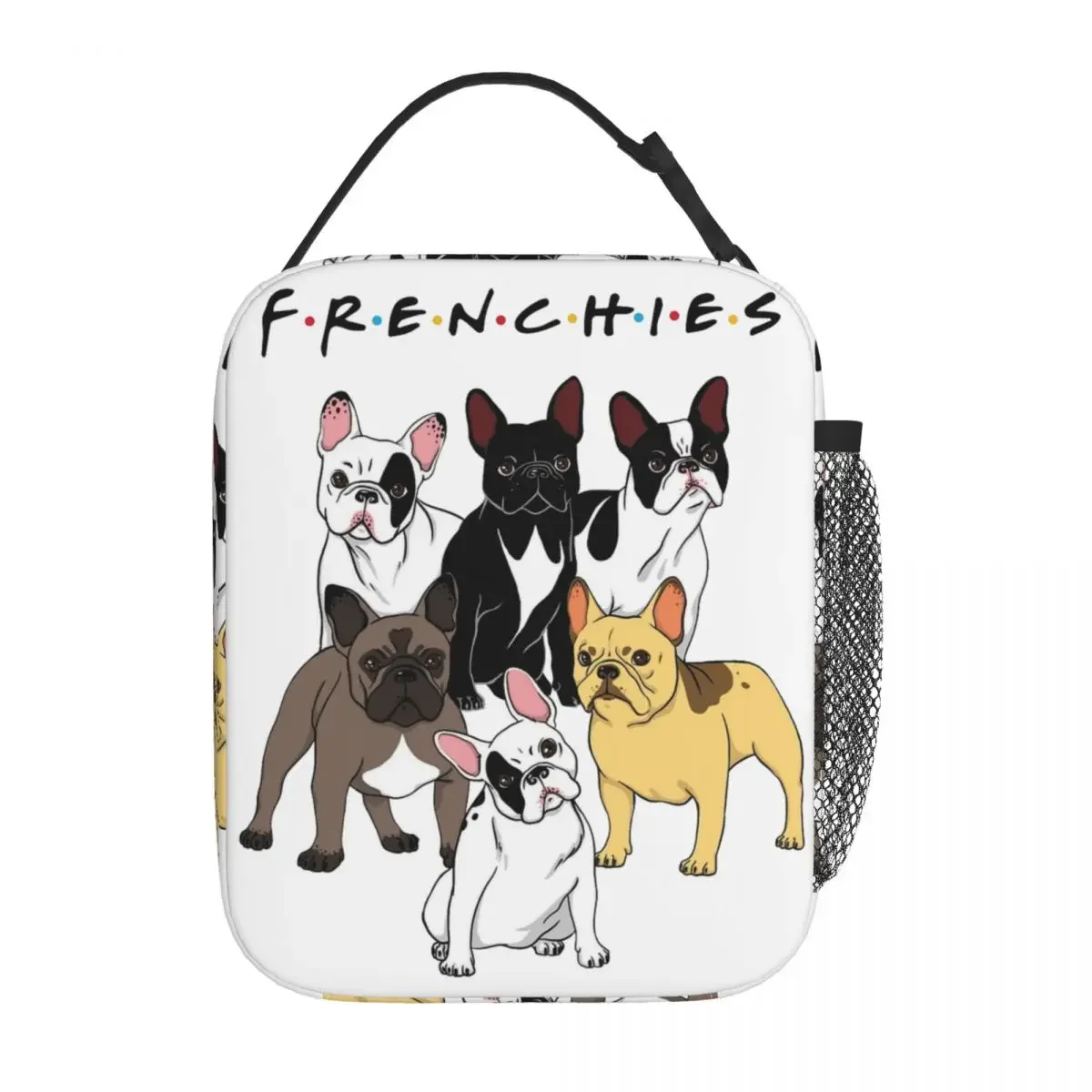 French Bulldog Frenchie Merch Insulated Lunch Bags For School I Love Dogs Puppy Food Storage Bag Cooler Thermal Bento Box