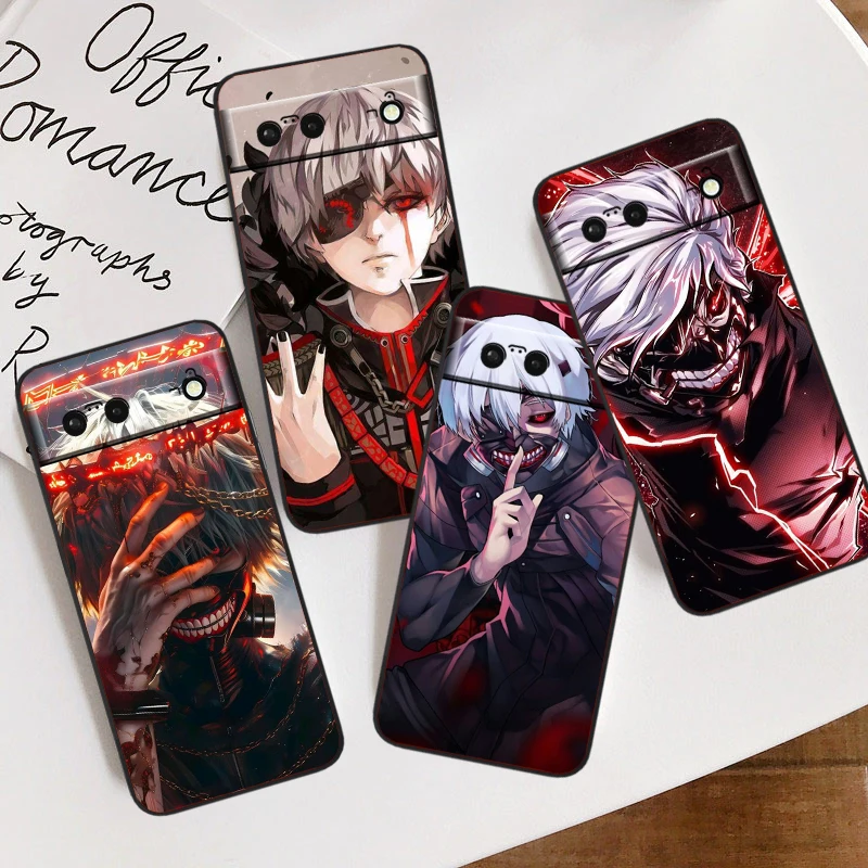 T-Tokyo Ghoul Cool Cute For Google Pixel 9 8 7A 7 6A 6 5A 5 4 4A XL 5G Black Silicon Shockproof Shell Funda Phone Case