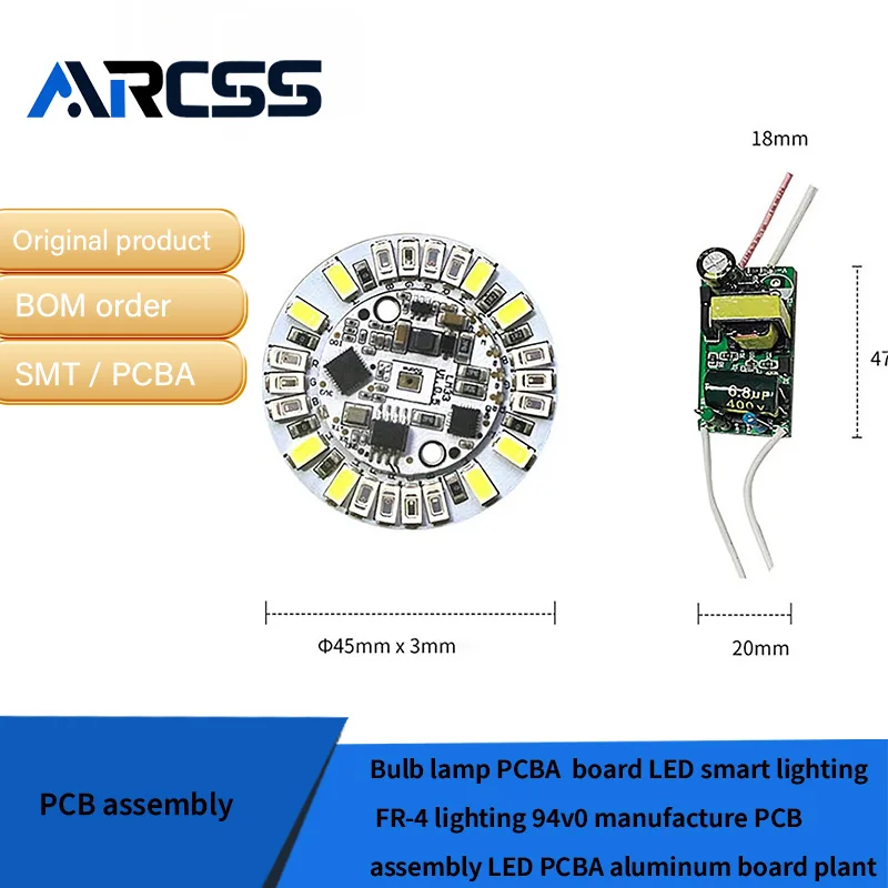 Bulb lamp PCBA  board LED smart lighting FR-4 lighting 94v0 manufacture PCB assembly LED PCBA aluminum board plant