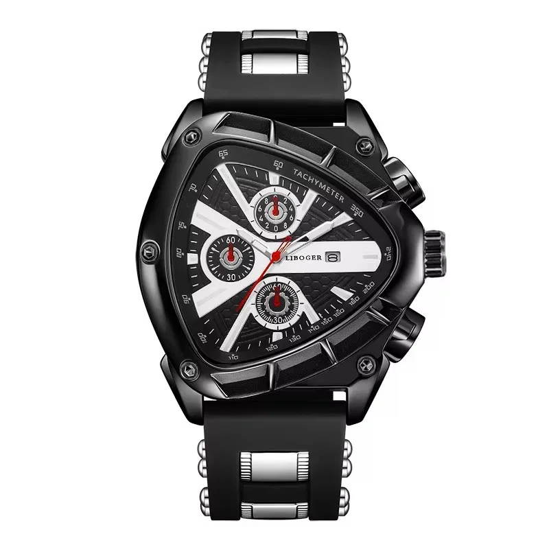 Unique Sports Men Watch with Silicone Strap