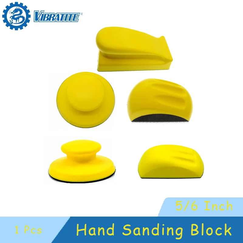 Hook and Loop Hand Sanding Block 1 Pcs 5/6 Inch Mouse and Round Sanding Holder Hand Sanding Pad for Woodworking Furniture