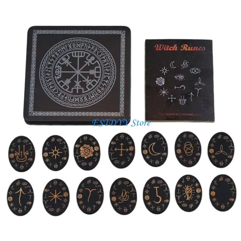 بطاقة رون G6DE للتأملات والتنبؤات بطاقة رون مصنوعة يدويًا من الخشب رمز محفور لقراءة الطالع والترفيه