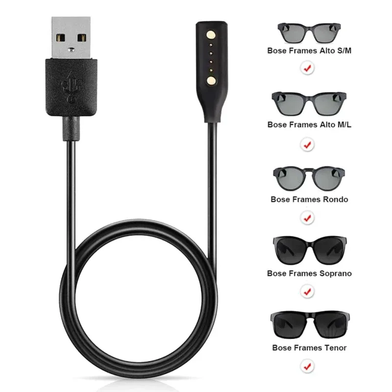 

60cm Flexible USB Charging Cable Bluetooth-compatible Glasses Cord For Bose Frames H8WD