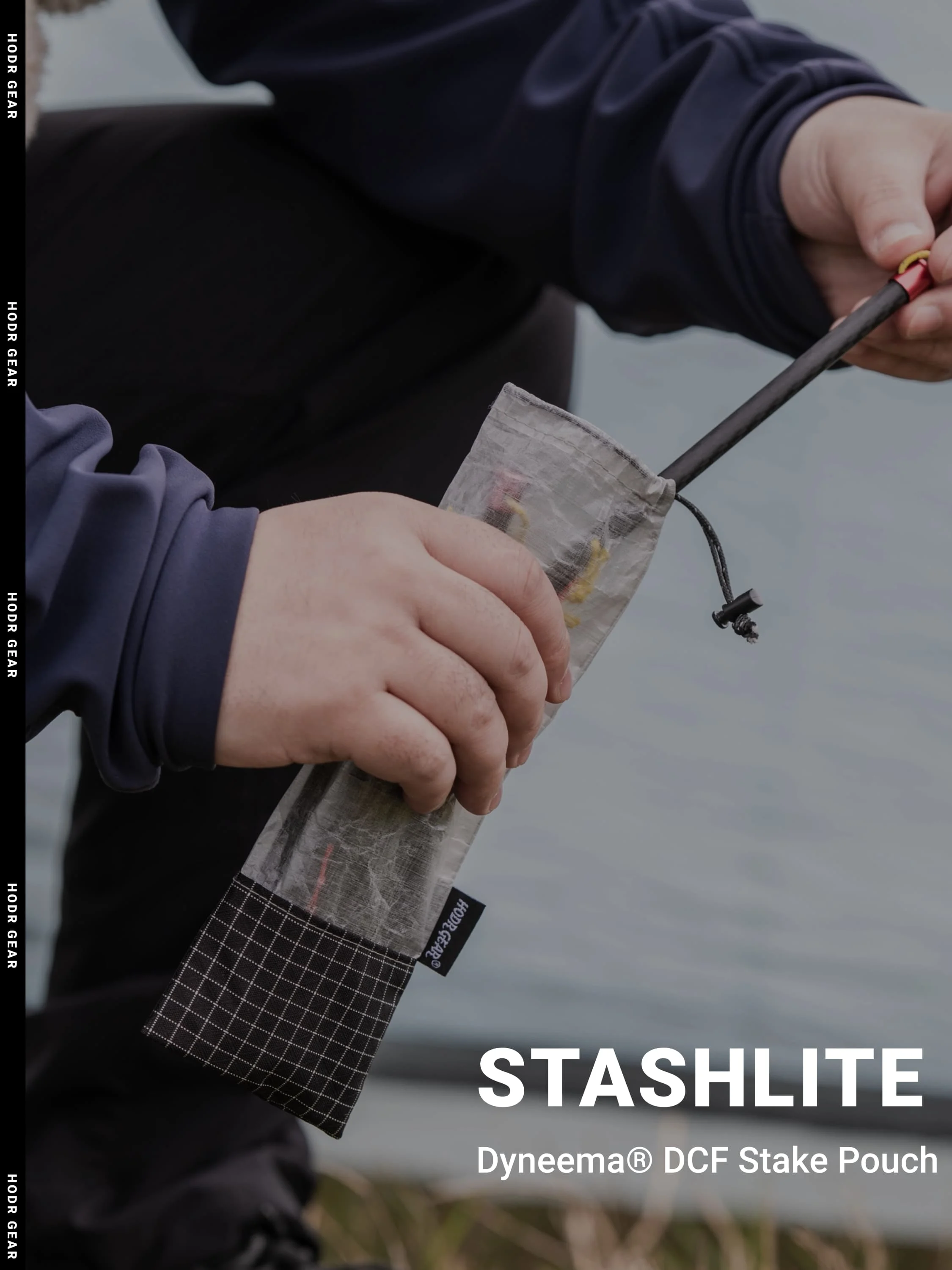 [HODRGEAR] STASHLITE Ultraleichtes Dyneema ® Zeltherdach-Halterungstasche 4,3g aus gemischten Materialien mit verstärkter UHMWPE Gridstop-Basis für Camping – Detail 1