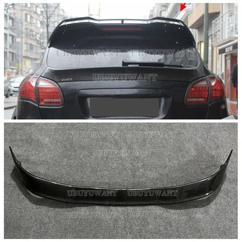 

Fits For Porsche Cayenne 958 2011 2012 2013 2014 High Quality Carbon Fiber Rear Trunk Roof Spoiler Wing