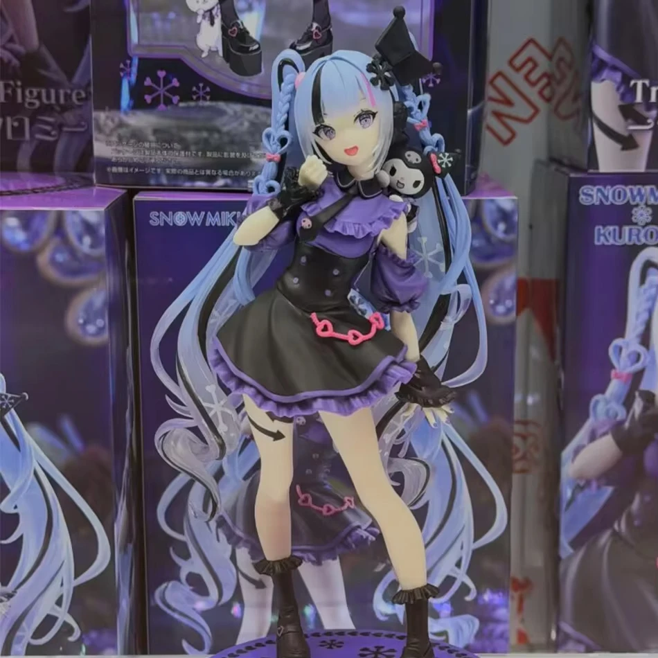 21CM Hatsune Miku X Cinnamoroll Raccoon Demon Kuromi Kawaii Anime-Zubehörfigur PVC-Actionfigur Modellpuppe Spielzeug Geschenk
