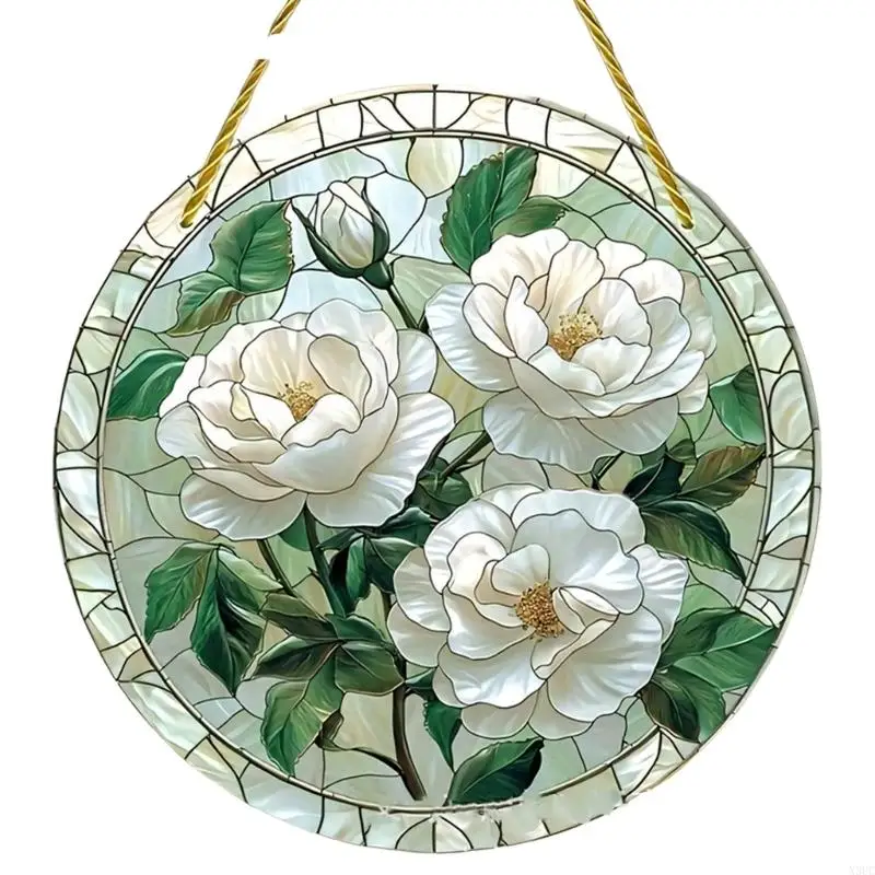 2D Acrylic Peacocks/Flower Sun Catcher,Stained Glass Window Hangings Decors Window Decors Hanging Ornament Birthday Gift X3UC