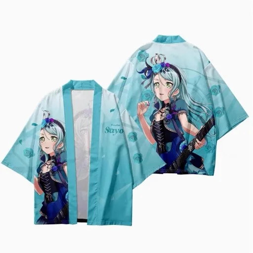 บทบาทอะนิเมะ Roselia เสื้อคลุมฮาโอริ Harajuku ญี่ปุ่นเกมคอสเพลย์เครื่องแต่งกาย 3D การพิมพ์เสื้อบางหลวม Tees ผู้ใหญ่ Carnival Party เสื้อสเวตเตอร์ถัก