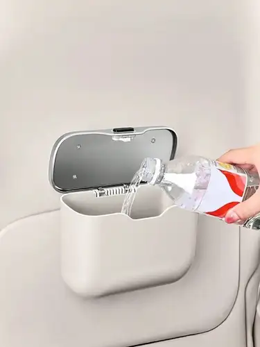 Imagen 2 del producto Cubo de basura multifuncional para automóvil: material ABS, que sirve como cubo de basura para automóvil, caja de almacenamiento y bolsa de almacenamiento