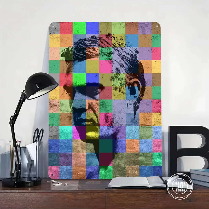 Steve McQueen Patchwork Portrait 3D Texture Metal Poster Customized Wall Art Tin Sign Gift for Mancave Room Decorating Interior