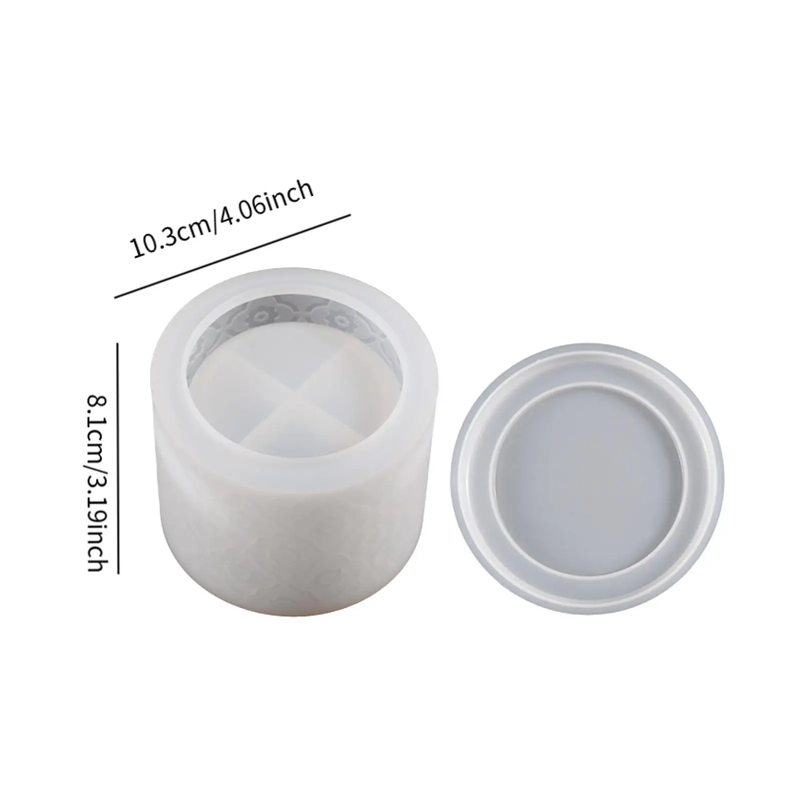Round Cup Silicone Casting with Lid Handmade Accessory Cube Round Box Mould