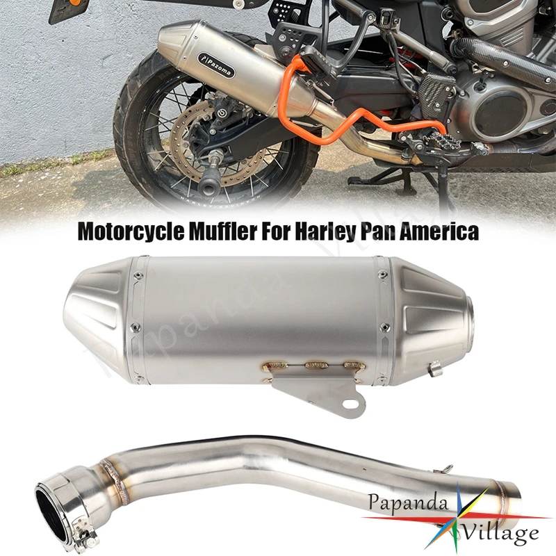 

Motorcycle Exhaust Muffler Steel Complate Mufflers Pipe Slip-On Pipe System For Harley Pan America 1250 Special CVO RA1250 S SE