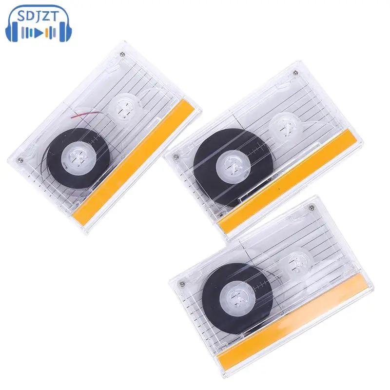 Reproductor de cinta en blanco de casete estándar transparente, cinta de Audio magnética vacía de 45/60/90 minutos para grabación de música de voz