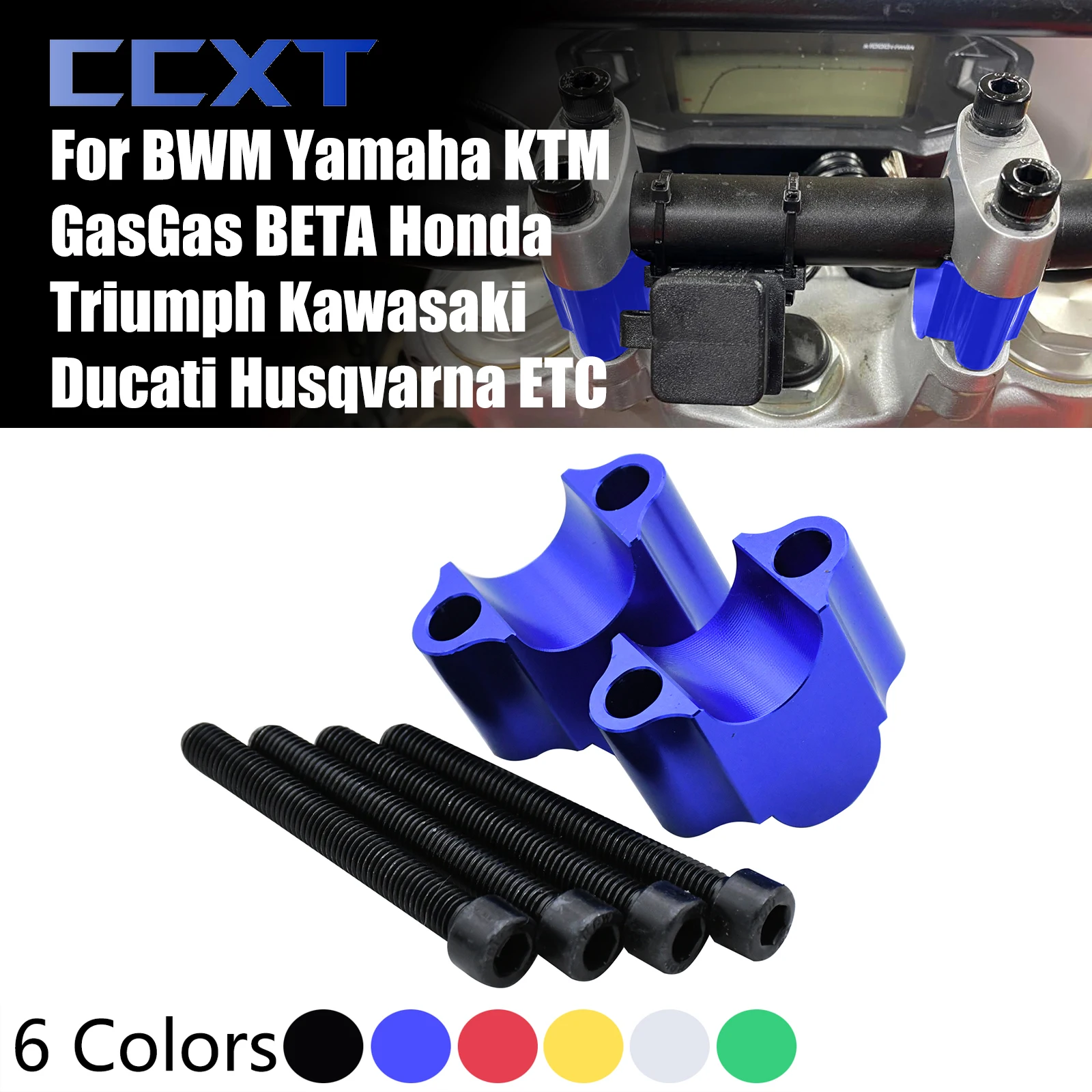 

For BMW R1300GS 1250GS R1200GS 22mm 7/8" Handlebar CNC Riser Bar Mount Handle Clamp For Yamaha MT09 SP MT07 MT03 MT125 MT25 T700