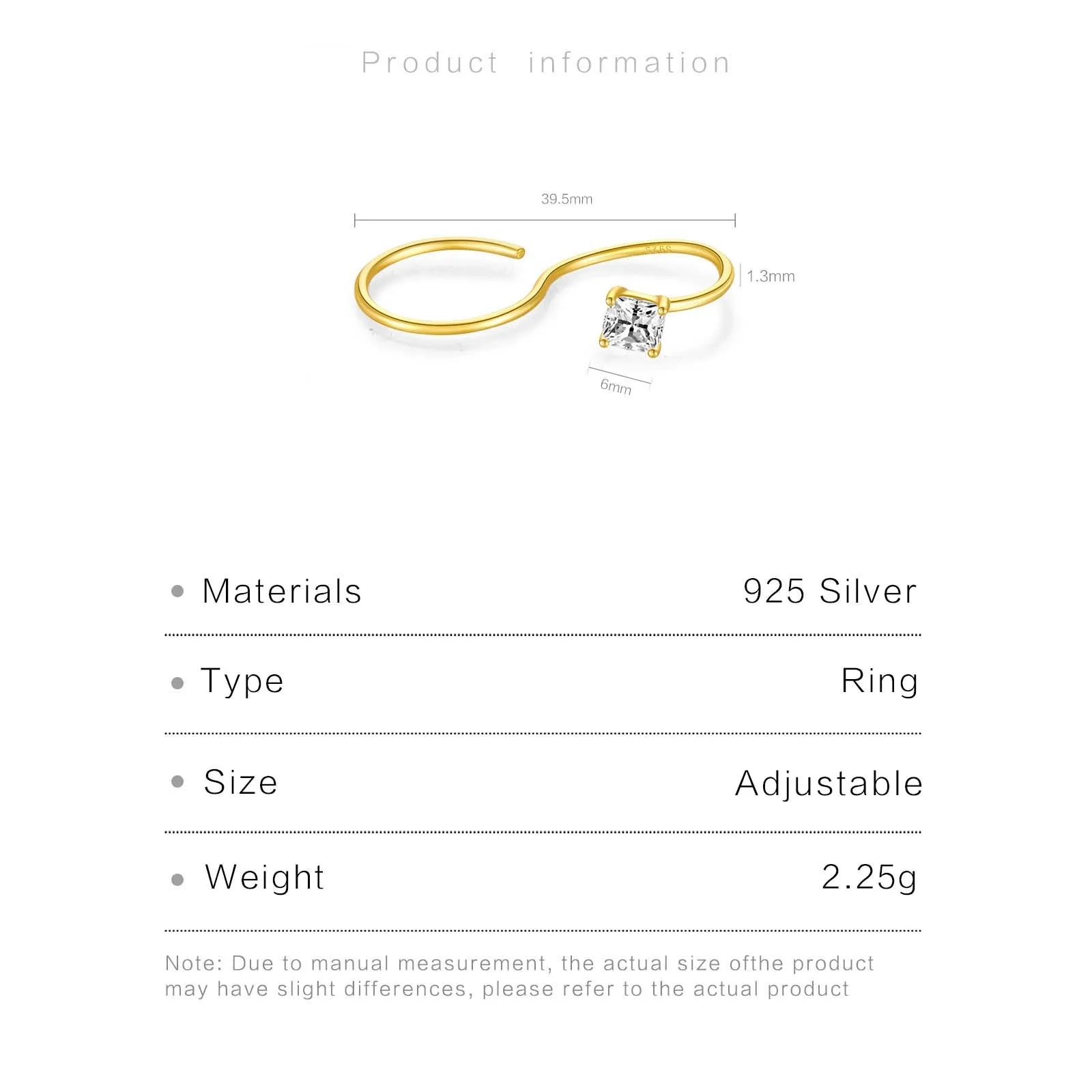 ANDYWEN 100% 925 Sterling Silver Gold dwa palce S geometryczne kobiety rozmiar pierścionek luksusowy kryształ szlachetna biżuteria 2024 S klejnoty — zdjęcie 7