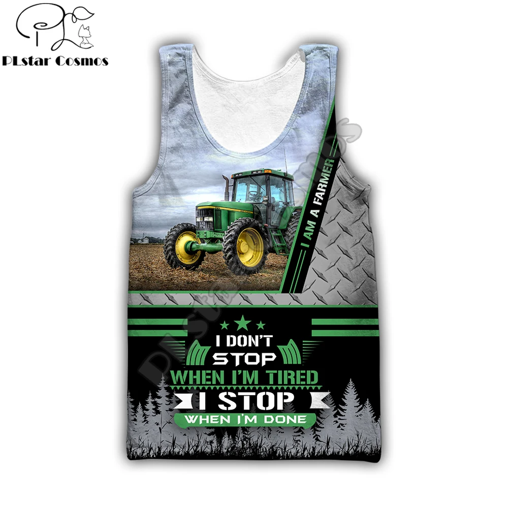 PLstar Cosmos Farmer Tractor 3D All Over Printed Men vest Summer Harajuku Sleeveless Tees Unisex Casual Tank Tops BXX-8