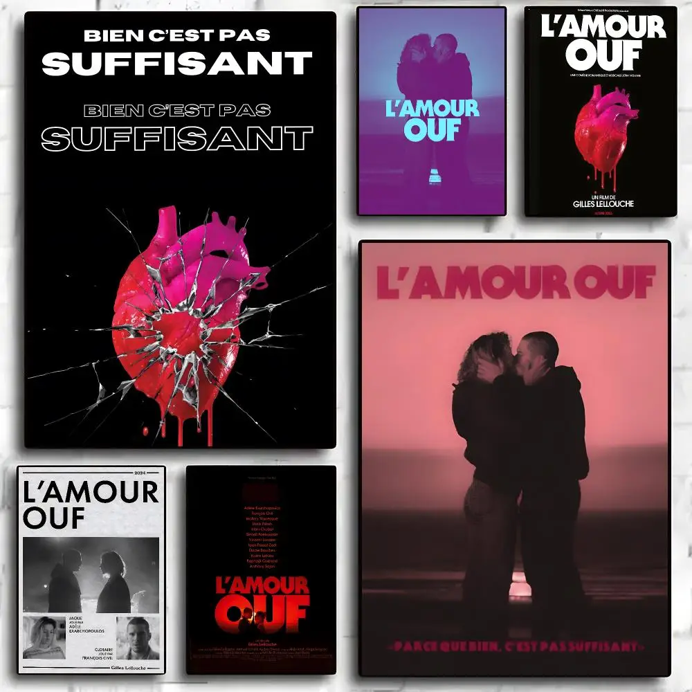 L'Amour Ouf Beating Hearts Movie Romantic Crime Poster Self-adhesive Advanced Aesthetic Printing Paper Living Room Home Decor
