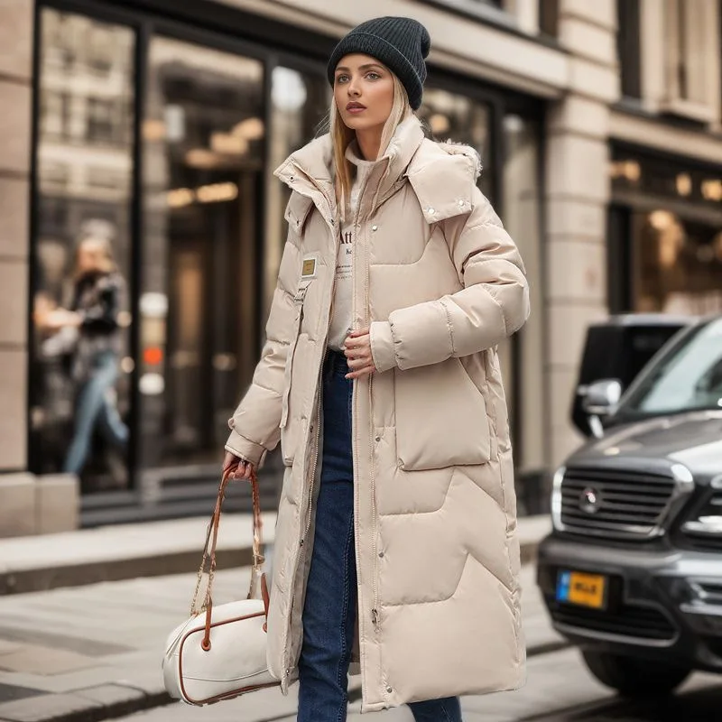 Baumwolle Jacke frauen Knie Länge Winter Neue Mittlere Länge Dicke Baumwolle Jacke Weibliche Mit Kapuze Casual Parkas Mäntel