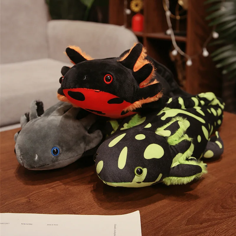 1pc 45/80cm Cute Salamander Plush Toy Six Horn Dinosaur Stuffed Aniamls Plushie Pulpos Plush Soft Pillow Baby Toy Kids Xmas Gift